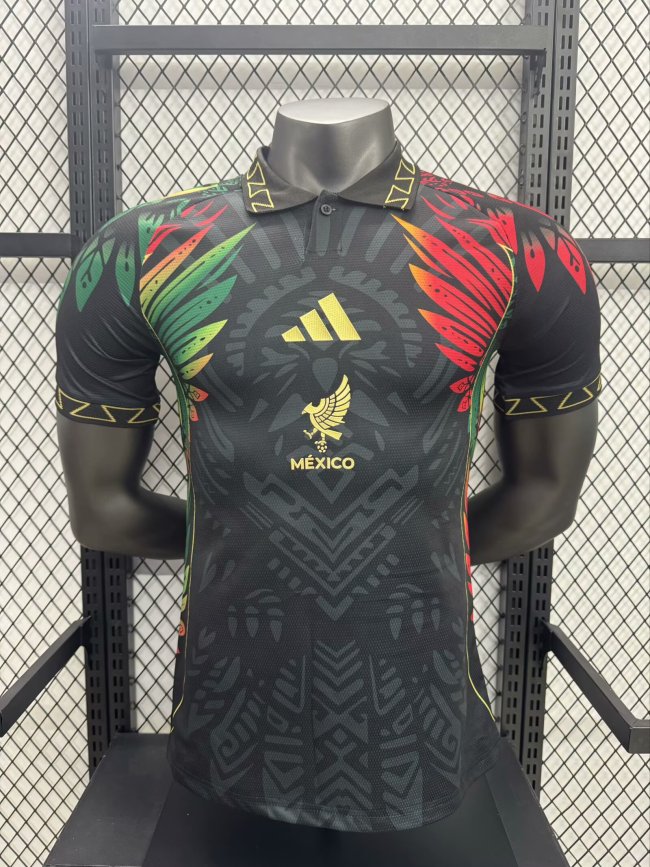 Player Version 2025 Mexico Black/Red/Green Special Edition Soccer Jersey Adulto Camiseta de Futbol