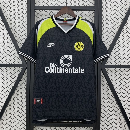 Retro BVB Shirt 1995-1996 Borussia Dortmund Away Black Soccer Jersey
