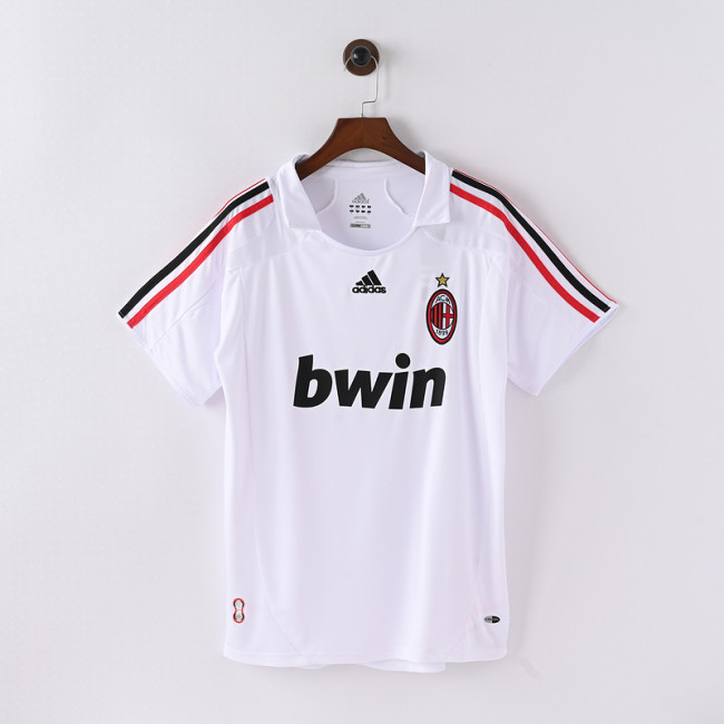 Retro Jersey 2007-2008 AC Milan Away White Soccer Jersey Vintage Football Shirt