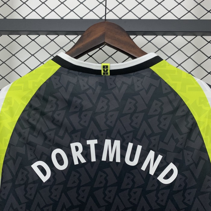 Retro BVB Shirt 1995-1996 Borussia Dortmund Away Black Soccer Jersey