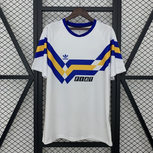 Retro Jersey 1990-1991 Boca Juniors Away White Soccer Jersey Vintage Football Shirt