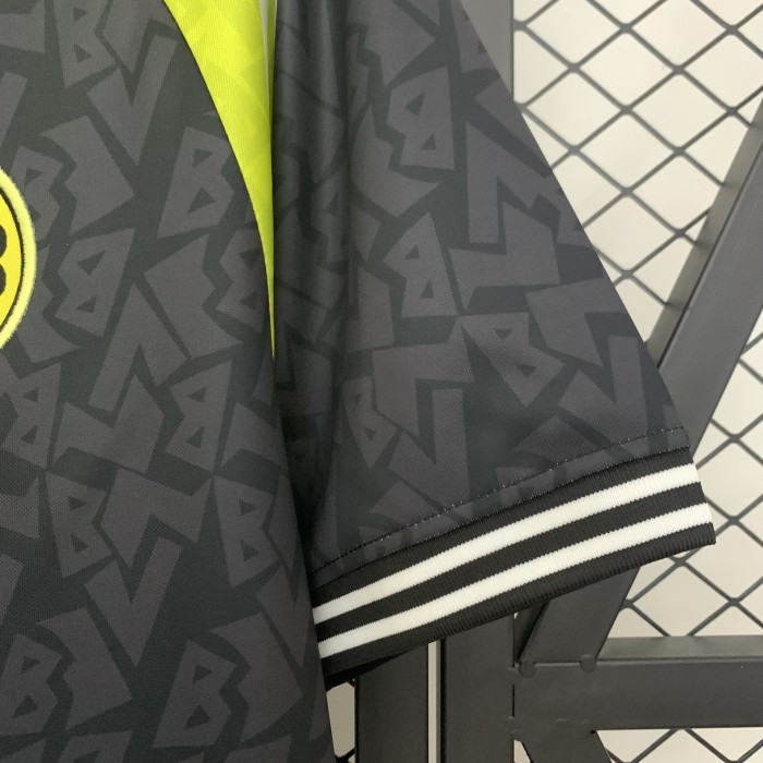 Retro BVB Shirt 1995-1996 Borussia Dortmund Away Black Soccer Jersey