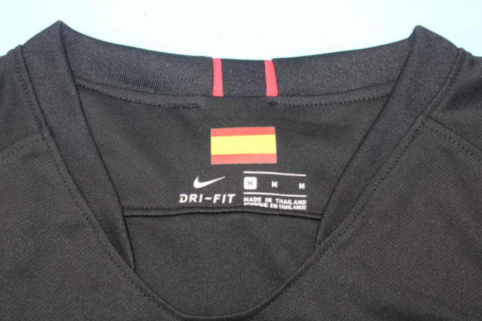 with LFP Patch Retro Jersey 2019-2020 Atletico Madrid Away Black Soccer Jersey Vintage Football Shirt