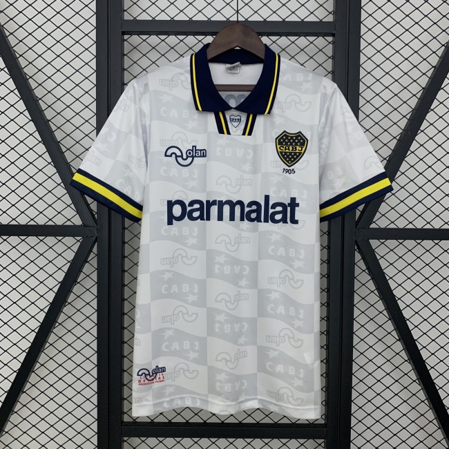 Retro Jersey 1995-1996 Boca Juniors Away White Soccer Jersey Vintage Football Shirt