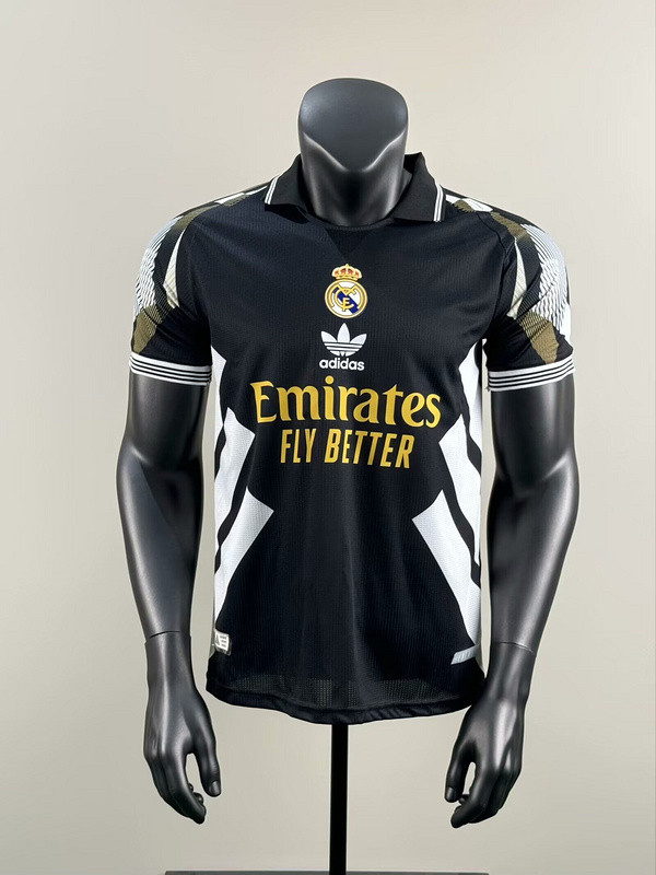 Player Version 2025-2026 Real Madrid Black/White Special Version Soccer Jersey Real Football Shirt