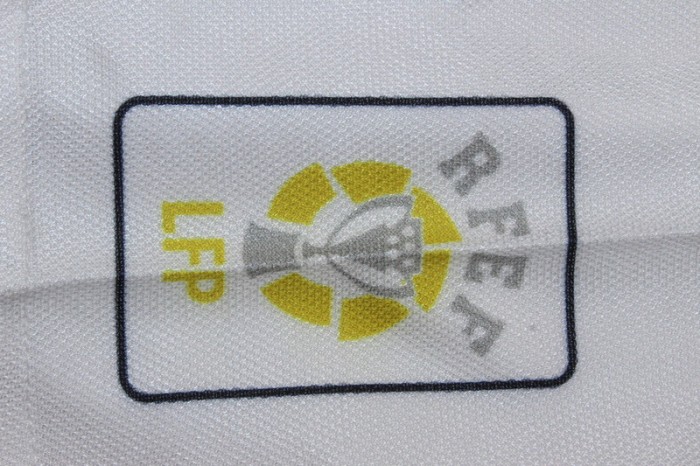 with LFP Patch Retro Jersey 1996-1997 Atletico Madrid CAMINERO 21 Third Away Blue/White Soccer Jersey Vintage Football Shirt