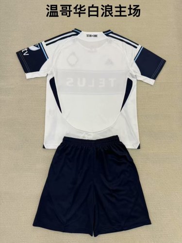 Youth Uniform Kids Kit Vancouver Whitecaps 2025-2026 Home Soccer Jersey Shorts Child Football Set