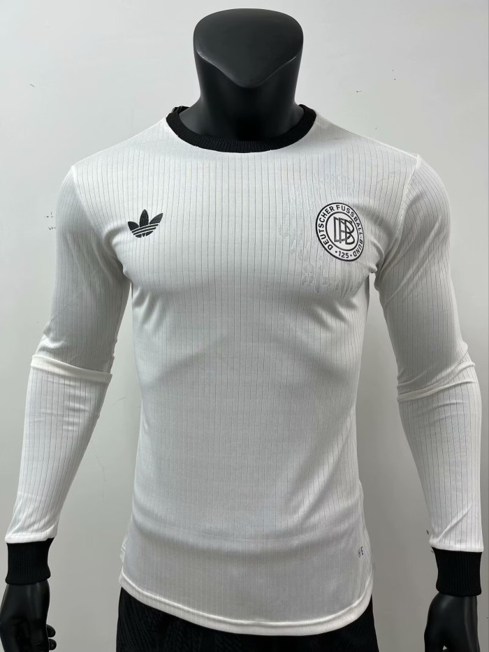 Long Sleeve Player Version 2025 Germany White 125th Anniversary Soccer Jersey Football Shirt
