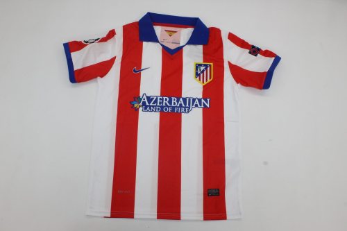 with UCL Patch Retro Jersey 2014-2015 Atletico Madrid Home Soccer Jersey Vintage Football Shirt