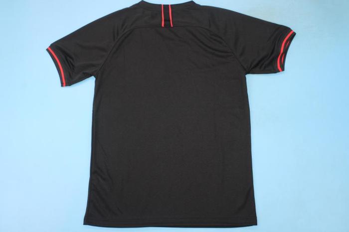 with LFP Patch Retro Jersey 2019-2020 Atletico Madrid Away Black Soccer Jersey Vintage Football Shirt