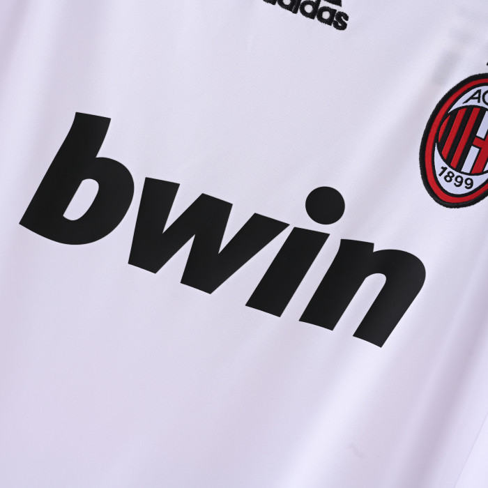 Retro Jersey 2007-2008 AC Milan Away White Soccer Jersey Vintage Football Shirt