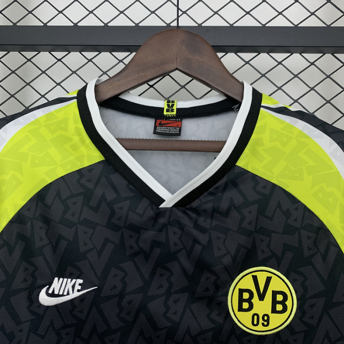 Retro BVB Shirt 1995-1996 Borussia Dortmund Away Black Soccer Jersey