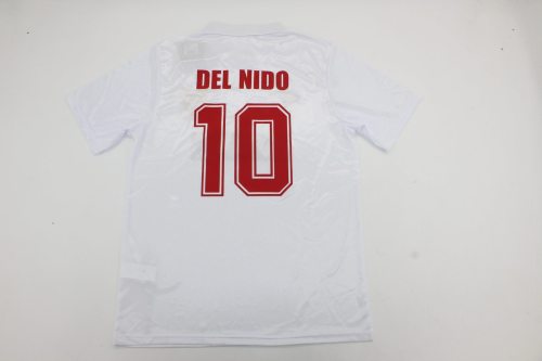 Retro Jersey 1987-1990 Sevilla DEL NIDO 10 Home Soccer Jersey Vintage Football Shirt