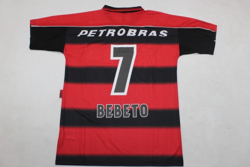 Retro Jersey 1997 Flamengo BEBETO 7 Home Soccer Jersey Vintage Football Shirt
