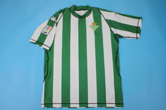 with LFP Patch Retro Jersey 2003-2004 Real Betis JOAQUIN 17 Home Soccer Jersey Vintage Football Shirt