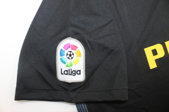 with LFP Patch Retro Jersey 2016-2017 Atletico Madrid Away Black Soccer Jersey Vintage Football Shirt