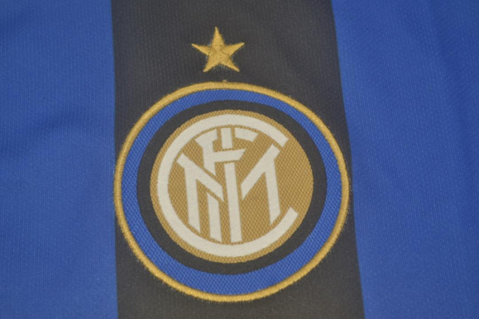 with Scudetto+UCL Patch Retro Jersey 2008-2009 Inter Milan UCL Version Home Soccer Jersey Vintage Football Shirt