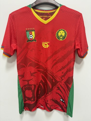 Fan Version 2025 Cameroon Third Away Red Soccer Jersey Cameroun Football Shirt