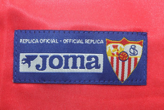 with LFP Patch Retro Jersey 2003-2004 Sevilla REYES 10 Home Soccer Jersey Vintage Football Shirt