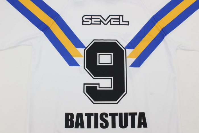 Retro Jersey 1990-1991 Boca Juniors BATISTUTA 9 Away White Soccer Jersey Vintage Football Shirt