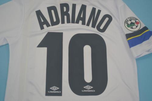 with Serie A Patch Retro Jersey 1997-1998 Inter Milan ADRIANO 10 Away White Soccer Jersey Vintage Football Shirt