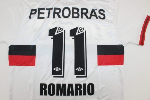 Retro Jersey 1994 Flamengo ROMARIO 11 Away White Soccer Jersey Vintage Football Shirt