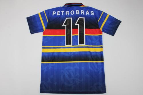 Retro Jersey 1995-1996 Flamengo 11 Third Away Blue Soccer Jersey Vintage Football Shirt