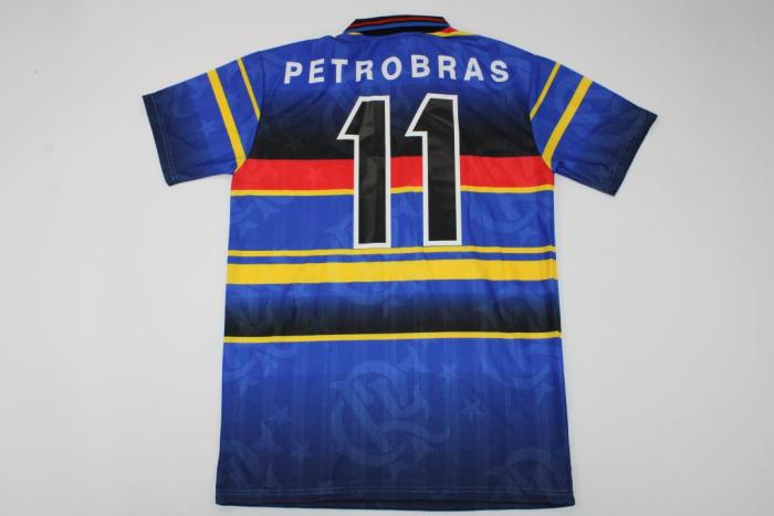 Retro Jersey 1995-1996 Flamengo 11 Third Away Blue Soccer Jersey Vintage Football Shirt