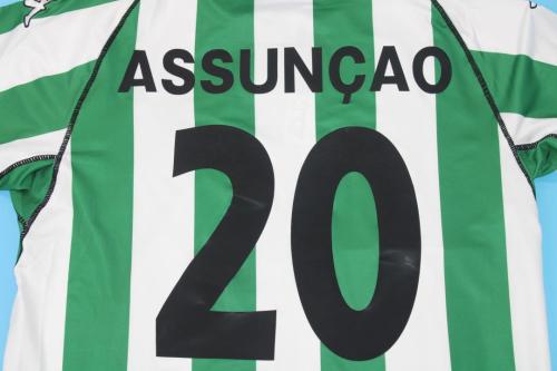 with LFP Patch Retro Jersey 2003-2004 Real Betis ASSUNCAO 20 Home Soccer Jersey Vintage Football Shirt