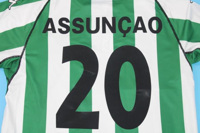 with LFP Patch Retro Jersey 2003-2004 Real Betis ASSUNCAO 20 Home Soccer Jersey Vintage Football Shirt