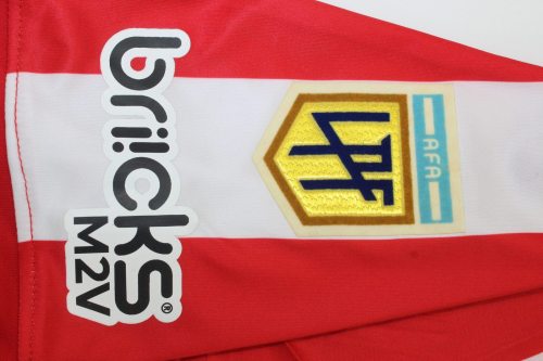 with AFA Patch Fans Version 2025-2026 La Plata PIOVI 21 Home Soccer Jersey Football Shirt