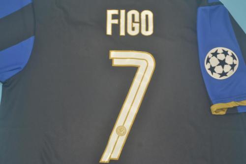 with Scudetto+UCL Patch Retro Jersey 2008-2009 Inter Milan FIGO 7 UCL Version Home Soccer Jersey Vintage Football Shirt