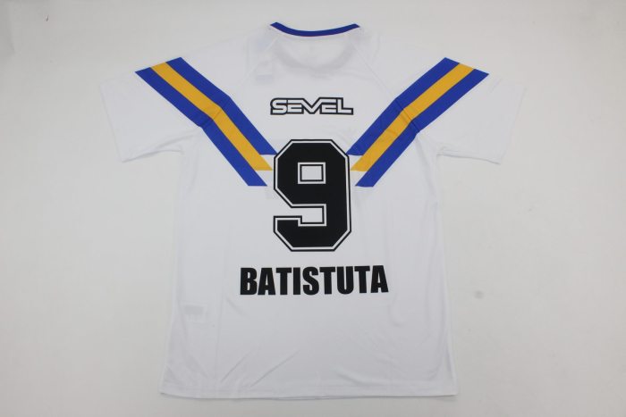 Retro Jersey 1990-1991 Boca Juniors BATISTUTA 9 Away White Soccer Jersey Vintage Football Shirt