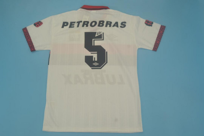 Retro Jersey 1995-1996 Flamengo 5 Away White Soccer Jersey Vintage Football Shirt