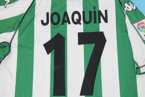 with LFP Patch Retro Jersey 2003-2004 Real Betis JOAQUIN 17 Home Soccer Jersey Vintage Football Shirt