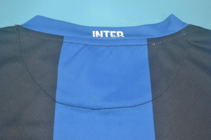 with Scudetto+Serie A Patch Retro Jersey 2008-2009 Inter Milan League Version Home Soccer Jersey Vintage Football Shirt