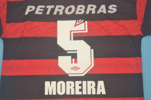 Retro Jersey 1995-1996 Flamengo MOREIRA 5 Home Soccer Jersey Vintage Football Shirt