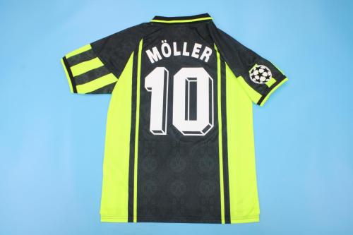 with UCL Patch Retro Jersey 1996-1997 Borussia Dortmund MOLLER 10 Away Black Soccer Jersey Vintage BVB Football Shirt