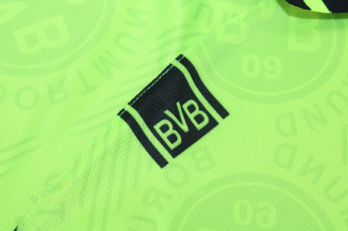 with UCL Patch Retro Jersey 1996-1997 Borussia Dortmund Home Soccer Jersey Vintage BVB Football Shirt