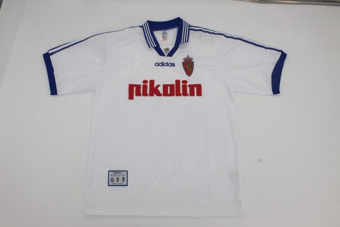 Retro Jersey 1997-1999 Real Zaragoza KILY 18 Home Soccer Jersey Vintage Camisetas de Futbol