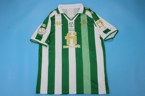 with Front Lettering+Copa de rey Patch Retro Jersey Real Betis 2021-2022 COPA DE REY FINAL Home Soccer Jersey Vintage Football Shirt