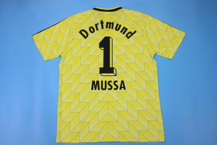 Retro Jersey 1988 Borussia Dortmund MUSSA 1 Home Soccer Jersey Vintage BVB Football Shirt