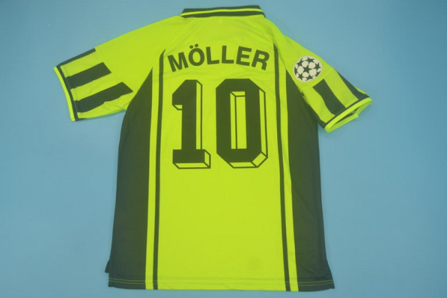 with UCL Patch Retro Jersey 1996-1997 Borussia Dortmund MOLLER 10 Home Soccer Jersey Vintage Football Shirt