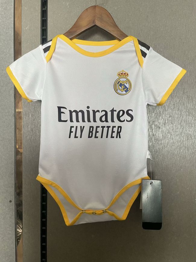 Baby Cloth 2025-2026 Real Madrid Home Soccer Jersey Baby Onesies