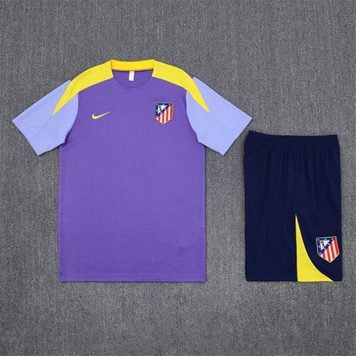Adult Uniform 2025-2026 Atletico Madrid Purple Soccer Training Jersey and Shorts Football Kits