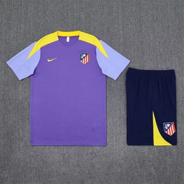 Adult Uniform 2025-2026 Atletico Madrid Purple Soccer Training Jersey and Shorts Football Kits