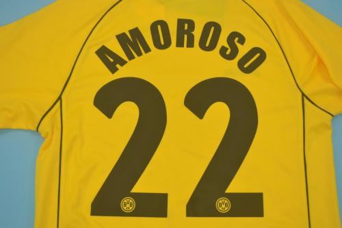 with UCL Patch Retro Jersey Borussia Dortmund 2001-2002 AMOROSO 22 Home Soccer Jersey Vintage BVB Football Shirt