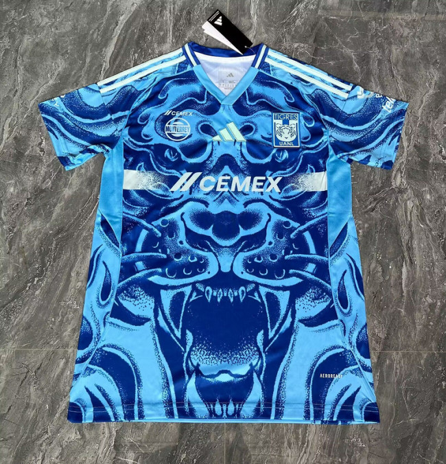 Fan Version 2025-2026 Tigres UANL Away Blue Soccer Jersey