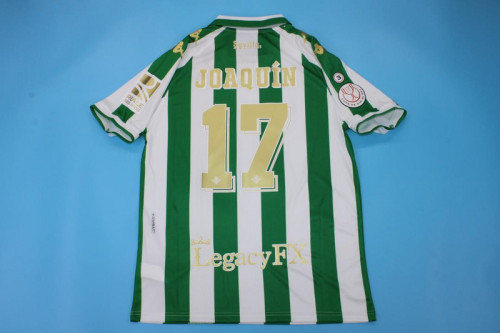 with Front Lettering+Copa de rey Patch Retro Jersey Real Betis 2021-2022 JOAQUIN 17 COPA DE REY FINAL Home Soccer Jersey Vintage Football Shirt