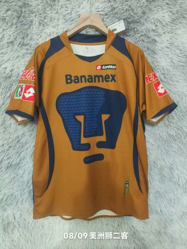 Retro Jersey 2008-2009 Pumas Third Away Gold Soccer Jersey Vintage Football Shirt